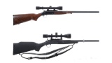 Two New England Firearms Single Shot Rifles with Scopes