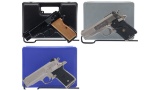 Three Semi-Automatic Pistols with Cases