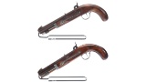 Two Connecticut Valley Arms Percussion Belt Pistols