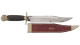 George Beardshaw Bowie Knife with Leather Sheath