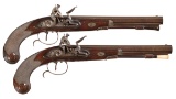 Pair of H.W. Mortimer Flintlock Dueling Pistols