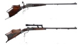 Two German Single Shot Schuetzen Rifles