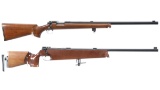 Two Bolt Action Single Shot Target Rifles