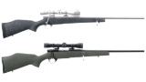 Two Weatherby Vanguard Bolt Action Rifles with Scopes