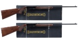 Two Browning .22 Automatic Grade I Rifles with Boxes