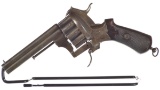 Liege Proofed Lefaucheux Patent 20-Shot Pinfire Revolver