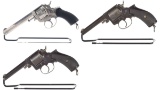 Three Antique European Double Action Revolvers