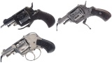 Three Unmarked European Double Action Revolvers