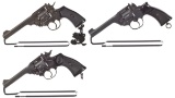 Three British Military Double Action Revolvers