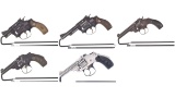 Five Smith & Wesson Double Action Revolvers