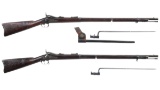 Two U.S. Springfield Trapdoor Rifles with Bayonets