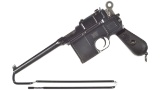 Mauser Broomhandle Semi-Automatic Pistol with Shoulder Stock