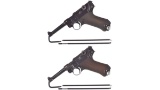 Two Mauser Luger Semi-Automatic Pistols