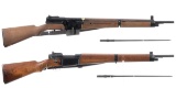 Two French Military Rifles with Bayonets