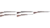 Five Imperial Japanese Bolt Action Rifles