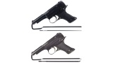 Two Nagoya Type 94 Semi Automatic Pistols with Holsters