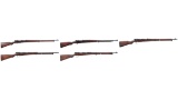 Five Imperial Japanese Bolt Action Rifles