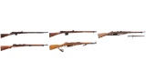 Five Military Bolt Action Rifles