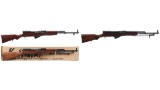 Three SKS Semi-Automatic Rifles with Boxes