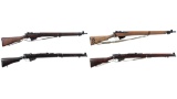 Four British/Commonwealth SMLE Bolt Action Military Rifles