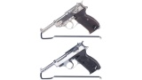 Two World War II German Walther P.38 Semi-Automatic Pistols