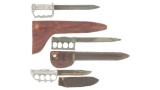 Three Sheathed Trench Knives