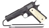 Engraved Colt Model 1911 Semi-Automatic Pistol with Carved Grips