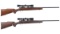 Two Kimber Model 82 Bolt Action Rifles with Scopes
