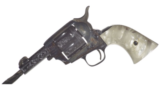 Engraved Miniature Uberti Single Action Army Style Revolver