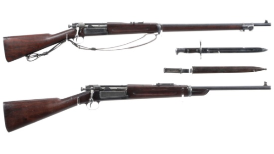 Two Antique U.S. Springfield Krag-Jorgensen Bolt Action Rifles