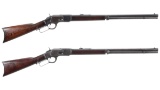 Two Winchester Model 1873 Lever Action Rifles