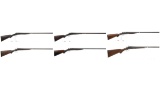 Six Double Barrel Hammer Shotguns