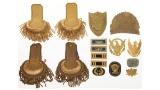 Two sets of US Militia Epaulettes, Eagle Cap Plates and Patches