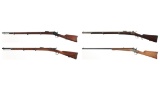 Four Military Single Shot  Breech Loading Rifles