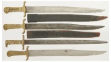 Three Bahn Frei Turner Bayonets and One Confederate Bayonet