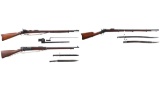 Three Military Centerfire Rifles with Bayonets