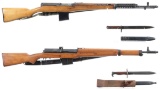 Two Military Semi-Automatic Rifles with Bayonets