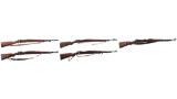 Five Military Bolt Action Rifles