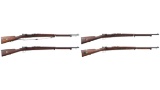 Four Model 96 Swedish Mauser Bolt Action Rifles