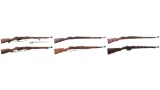 Six European Military Bolt Action Long Guns