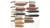 Six U.S. Military Knives with Scabbards and Six Extra Scabbards