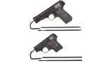 Two Colt Hammerless Semi-Automatic Pistols