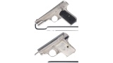 Two Colt Hammerless Semi-Automatic Pistols