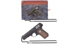 Two Colt Hammerless Semi-Automatic Pistols