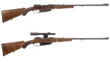 Two German Model 1888 Bolt Action Sporting Rifles