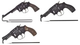 Three Smith & Wesson Double Action Revolvers