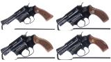 Four Smith & Wesson Double Action Revolvers