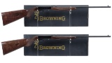 Two Browning .22 Automatic Grade I Rifles with Boxes