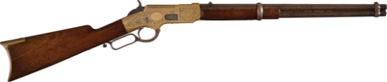 Engraved Winchester Model 1866 Flat Side Carbine