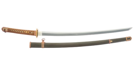 Signed Shin Gunto Pattern Japanese Sword